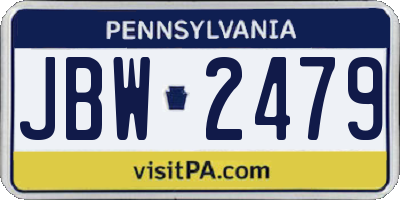 PA license plate JBW2479