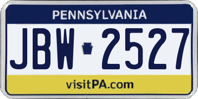 PA license plate JBW2527