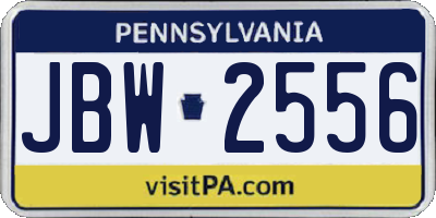PA license plate JBW2556