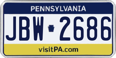 PA license plate JBW2686