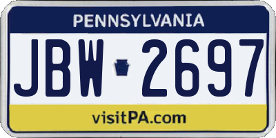 PA license plate JBW2697