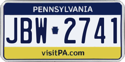 PA license plate JBW2741