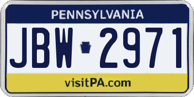 PA license plate JBW2971