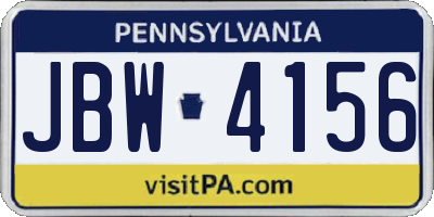PA license plate JBW4156