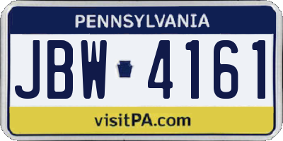 PA license plate JBW4161