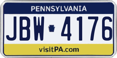 PA license plate JBW4176