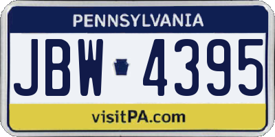 PA license plate JBW4395