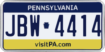 PA license plate JBW4414