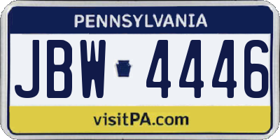 PA license plate JBW4446
