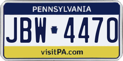 PA license plate JBW4470