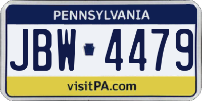 PA license plate JBW4479