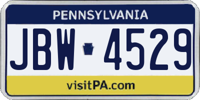 PA license plate JBW4529