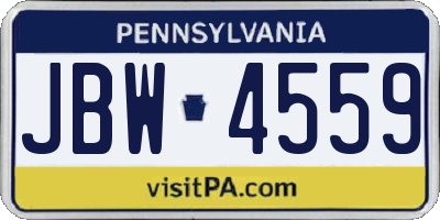 PA license plate JBW4559