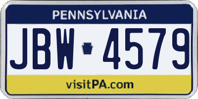 PA license plate JBW4579