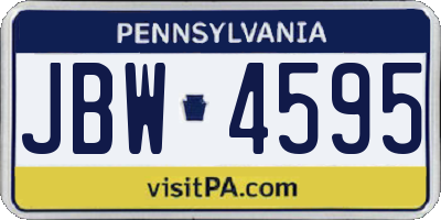 PA license plate JBW4595