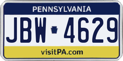 PA license plate JBW4629
