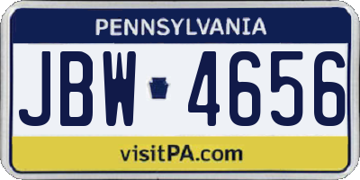 PA license plate JBW4656