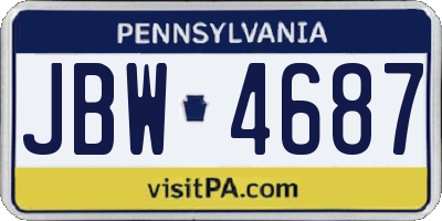 PA license plate JBW4687