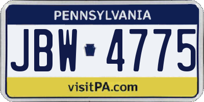 PA license plate JBW4775