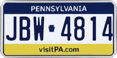 PA license plate JBW4814
