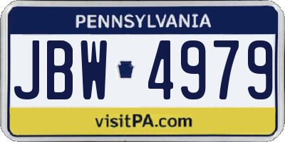 PA license plate JBW4979