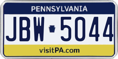 PA license plate JBW5044