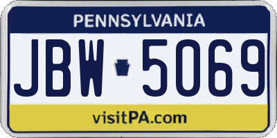 PA license plate JBW5069