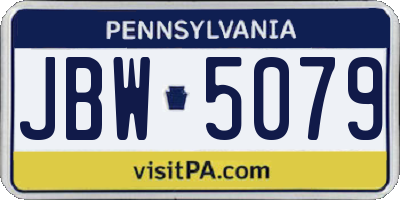 PA license plate JBW5079
