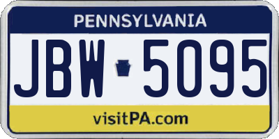 PA license plate JBW5095