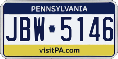 PA license plate JBW5146