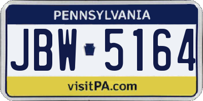 PA license plate JBW5164