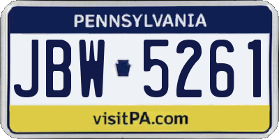 PA license plate JBW5261