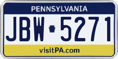 PA license plate JBW5271