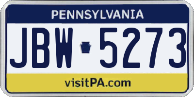 PA license plate JBW5273