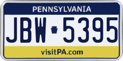 PA license plate JBW5395