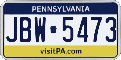 PA license plate JBW5473