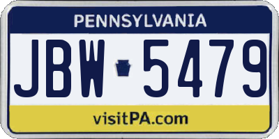 PA license plate JBW5479