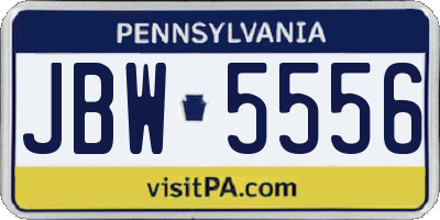 PA license plate JBW5556