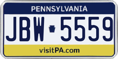 PA license plate JBW5559