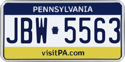 PA license plate JBW5563
