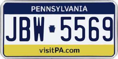 PA license plate JBW5569