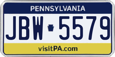 PA license plate JBW5579