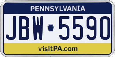 PA license plate JBW5590