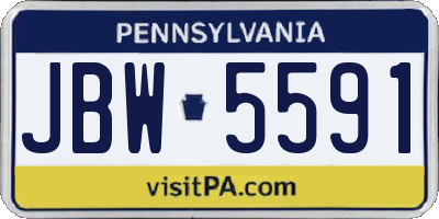 PA license plate JBW5591