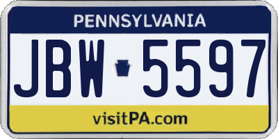 PA license plate JBW5597