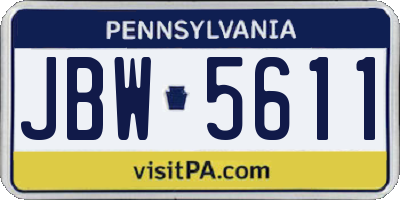 PA license plate JBW5611