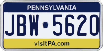 PA license plate JBW5620