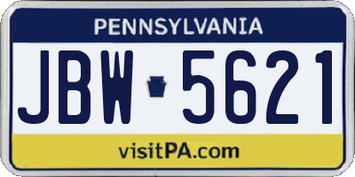 PA license plate JBW5621