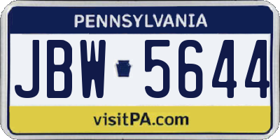 PA license plate JBW5644