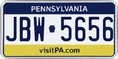 PA license plate JBW5656
